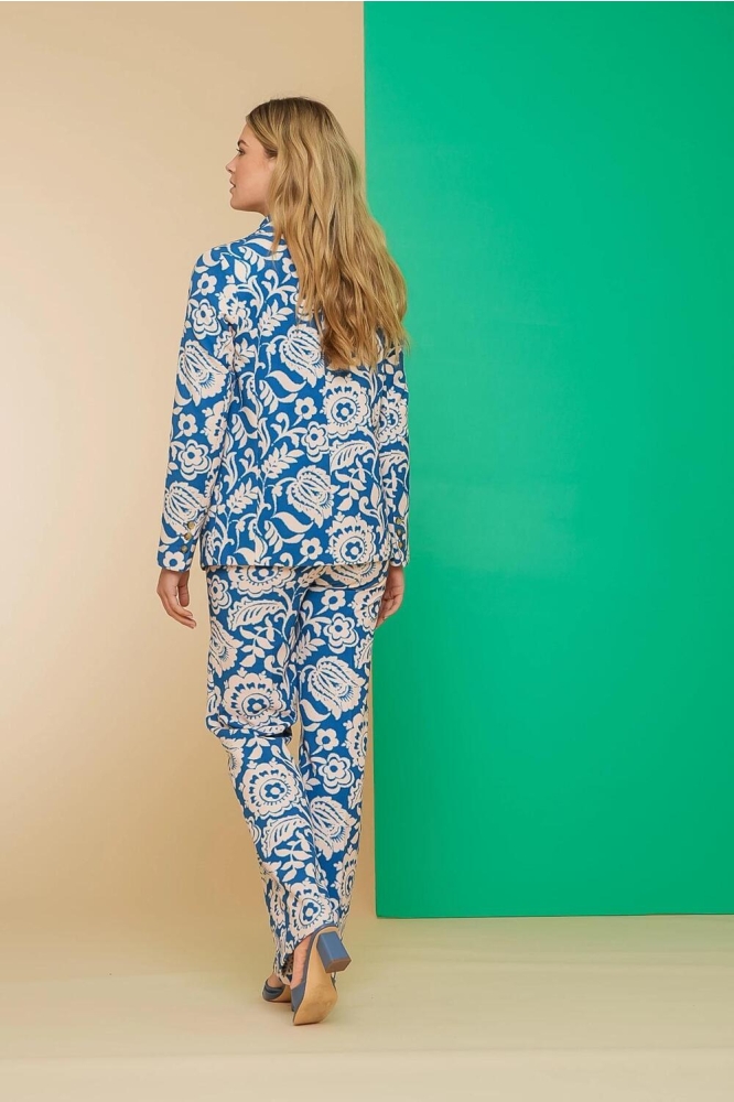 BLAZER MET BLOEMENPRINT 45052 32 625 blue/off-white